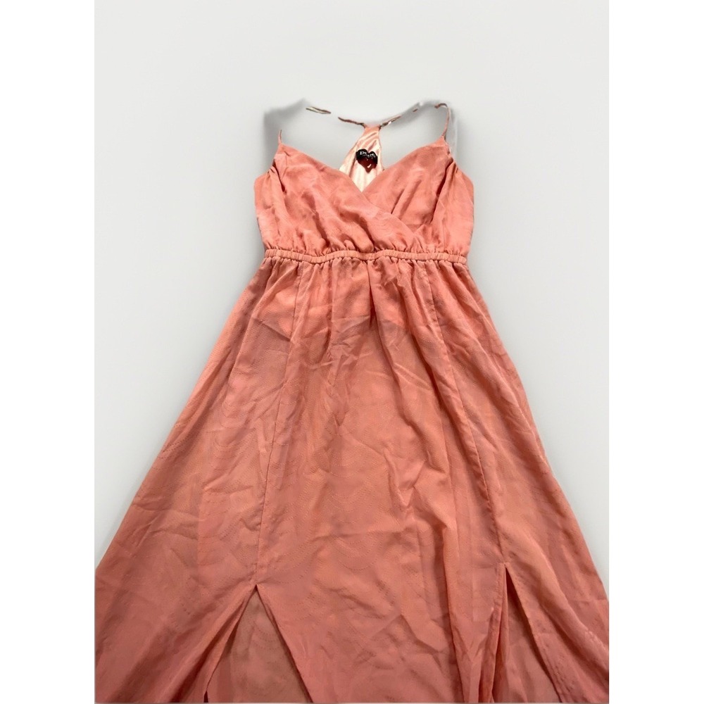 Bebe Maxi Dress Women Small Pink Sleeveless Spaghetti Strap V-Neck Evening Party